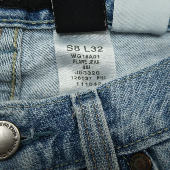 Calvin Klein Jeans Women's Size 8 Blue Mid-Rise Flare Denim 31.5" Inseam Stretch - Picture 13 of 16